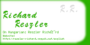 richard reszler business card
